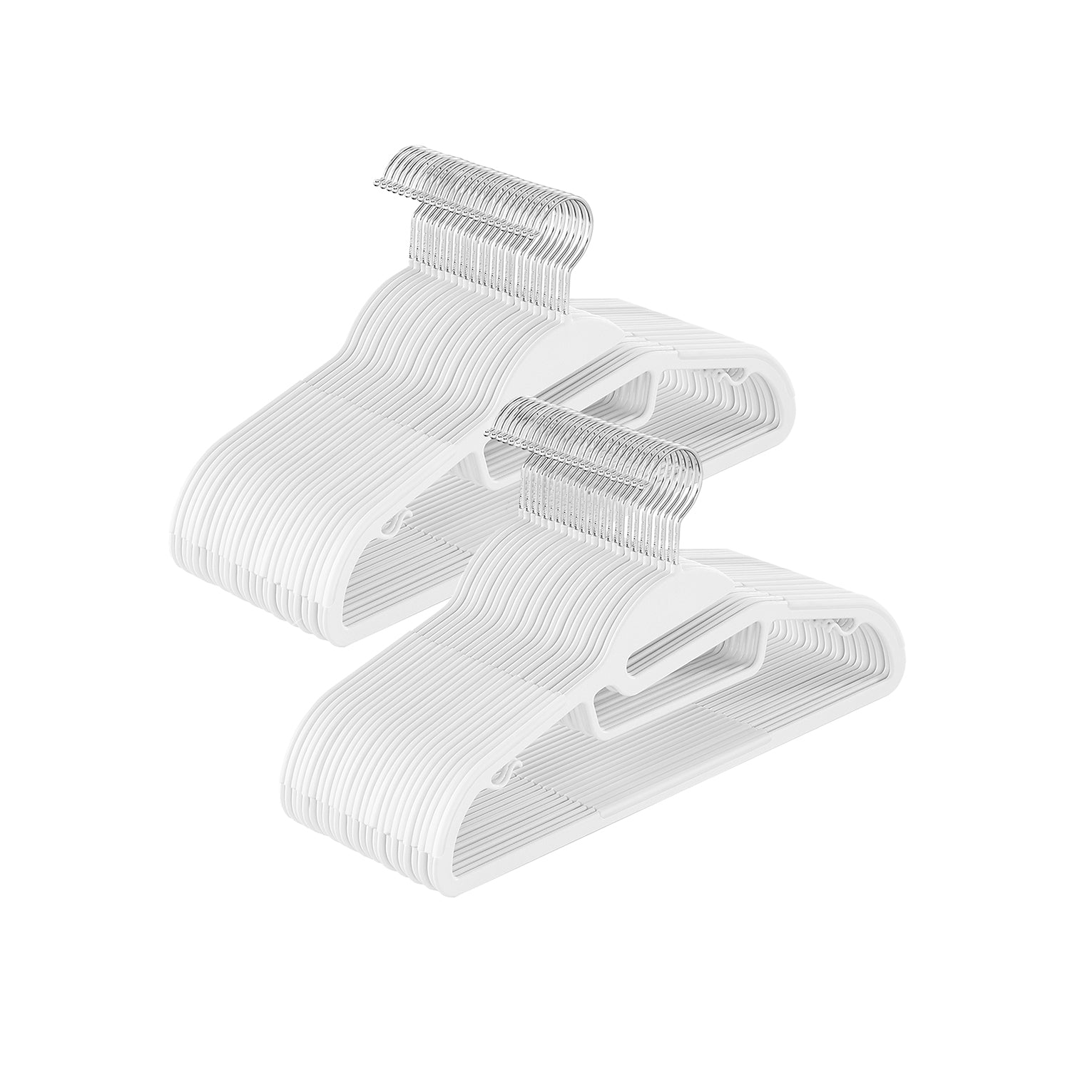 Plastic Hangers – Premium Quality – White – Heavy Duty, Non-Slip, Space Saving