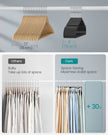 Pack of 50 Heavy-Duty Plastic Hangers – Ink Black – Wide Shoulder Notches – Space-Saving Design
