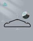 Pack of 50 Heavy-Duty Plastic Hangers – Ink Black – Wide Shoulder Notches – Space-Saving Design
