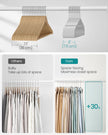 Pack of 50 Heavy-Duty Plastic Hangers – Dove Grey – With Shoulder Notches and Trousers Bar