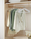Pack of 50 Heavy-Duty Plastic Hangers – Cloud White – 360° Swivel Hook – Space-Saving Design