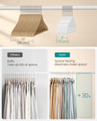 Pack of 50 Heavy-Duty Plastic Hangers – Cloud White – 360° Swivel Hook – Space-Saving Design