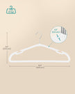 Pack of 50 Heavy-Duty Plastic Hangers – Cloud White – 360° Swivel Hook – Space-Saving Design
