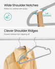 Pack of 30 Heavy-Duty Plastic Hangers – Dove Grey – Wide Shoulder Notches and Trousers Bar