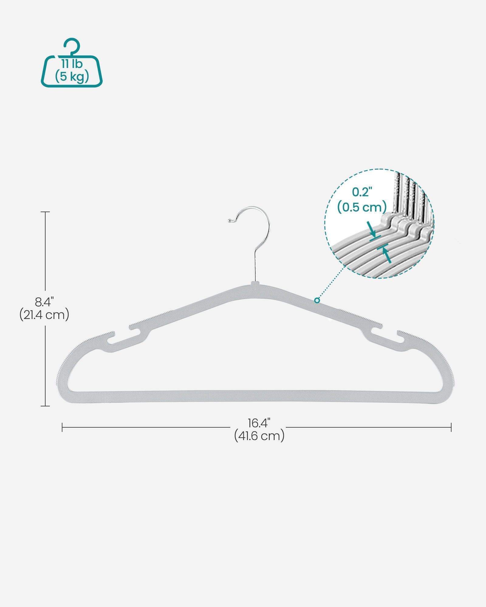 Pack of 30 Heavy-Duty Plastic Hangers – Dove Grey – Wide Shoulder Notches and Trousers Bar