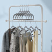 Coat Hangers – Heavy-Duty Plastic – Light and Dark Grey – Non-Slip, Slim Design, 360° Swivel, Space-Saving, Pack of 50
