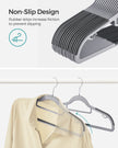 Heavy Duty Plastic Hangers – Non-Slip Design – Grey – 360° Swivel Hook, Space-Saving, 30 Pack