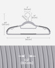 Heavy Duty Plastic Hangers – Non-Slip Design – Grey – 360° Swivel Hook, Space-Saving, 30 Pack