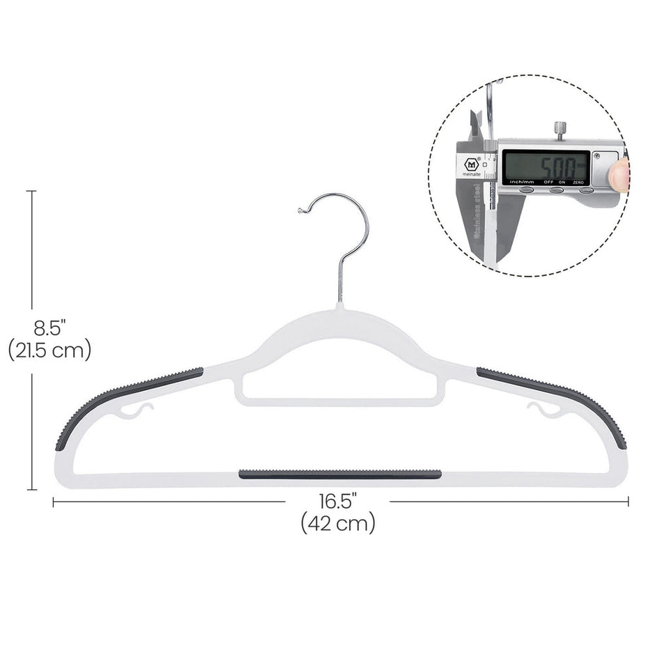 Heavy-Duty Plastic Clothes Hangers – Light and Dark Grey – Non-Slip Grip – Space-Saving Slim Profile – 360° Swivel Hooks - 30-Pack