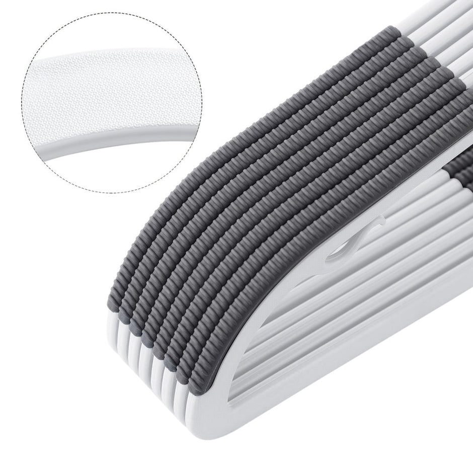 Heavy-Duty Plastic Clothes Hangers – Light and Dark Grey – Non-Slip Grip – Space-Saving Slim Profile – 360° Swivel Hooks - 30-Pack