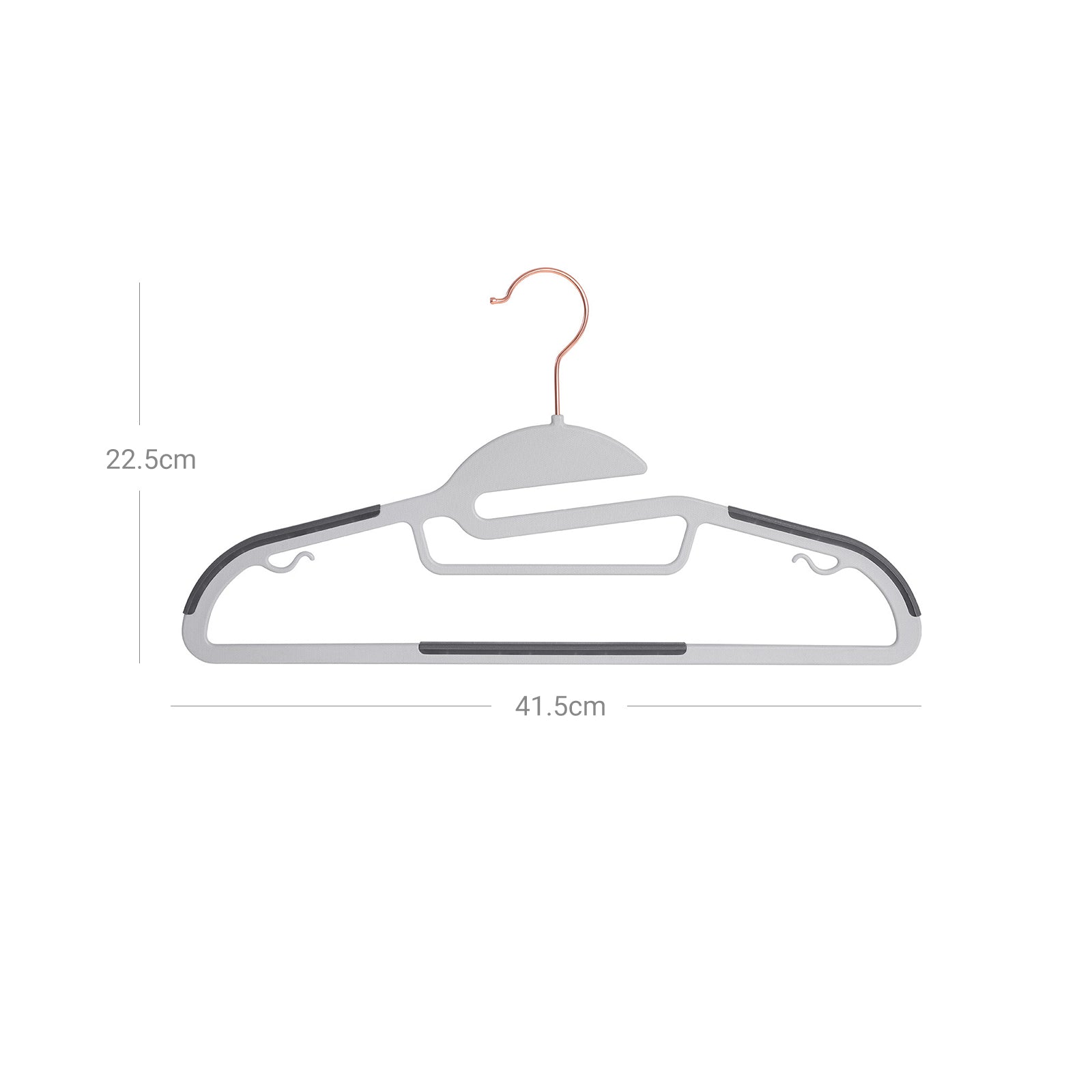 Coat Hangers – Plastic – Gray – Heavy-Duty, Non-Slip, Space-Saving, 360° Swivel Hook, 30-Pack