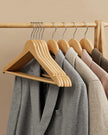 Wooden Hangers – Maple Wood – Natural – 360 Degree Rotating with Skirt Notches and Trouser Bar