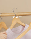 Wooden Hangers – Maple Wood – Natural – 360 Degree Rotating with Skirt Notches and Trouser Bar