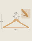 Wooden Hangers – Maple Wood – Natural – 360 Degree Rotating with Skirt Notches and Trouser Bar