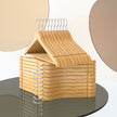 Wooden Hangers – Solid Wood – Natural – Set of 20 with Notches and Non-Slip Bar, 360° Rotating Hook