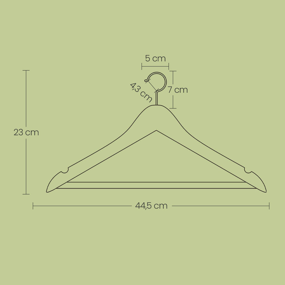 Wooden Hangers – Solid Wood – Natural – Set of 20 with Notches and Non-Slip Bar, 360° Rotating Hook