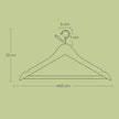 Wooden Hangers – Solid Wood – Natural – Set of 20 with Notches and Non-Slip Bar, 360° Rotating Hook