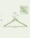 Wooden Coat Hangers – Maple Wood – Light Green and Silver – Set of 20 with Shoulder Notches and Anti-Slip Trouser Bar, 360° Swivel Hook