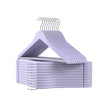 Wooden Coat Hangers – Maple Wood – Light Purple and Silver – 360° Swivel Hook with Shoulder Notches and Anti-Slip Trousers Bar, Set of 20