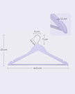 Wooden Coat Hangers – Maple Wood – Light Purple and Silver – 360° Swivel Hook with Shoulder Notches and Anti-Slip Trousers Bar, Set of 20
