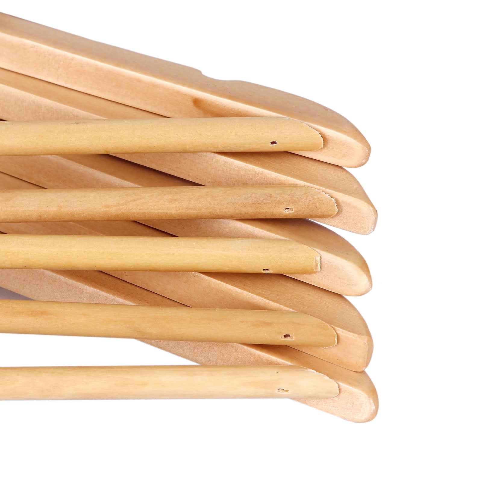 Wooden Coat Hangers – Maple Wood – Natural – Set of 20 with Trouser Bar for Children