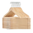 Wooden Hangers – Natural Wood – Brown – Non-Slip with Pants Bar and 360° Swivel Hooks