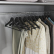 Wooden Hangers – Solid Wood – Black and Silver – Non-Slip Bar with 360° Rotating Hook, Set of 10