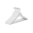 Wooden Clothes Hangers – Wood – White – Pack of 50 with Metal Hook and Anti-Slip Sleeve