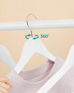 Wooden Clothes Hangers – Wood – White – Pack of 50 with Metal Hook and Anti-Slip Sleeve