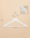 Wooden Clothes Hangers – Wood – White – Pack of 50 with Metal Hook and Anti-Slip Sleeve