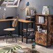 Cabinet – Wood – Rustic Brown and Black – Multifunctional with Open and Closed Compartments