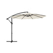 Cantilever Garden Parasol – Fabric – Grey – 3 m with Crank and Base, UPF 50+ Sunshade