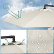Cantilever Garden Parasol – Fabric – Grey – 3 m with Crank and Base, UPF 50+ Sunshade