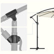Cantilever Garden Parasol – Fabric – Grey – 3 m with Crank and Base, UPF 50+ Sunshade