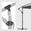 Cantilever Garden Parasol – Fabric – Red – Solar-Powered LED Lights, UPF 50+ Protection