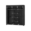Clothes Wardrobe – Canvas – Beige – Storage with Hanging Rail and Shelves 175 x 150 x 45 cm