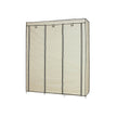 Canvas Wardrobe – Fabric – Beige – Clothes Hanging Rail with Storage Shelves 175 x 150 x 45 cm