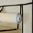 Canvas Wardrobe – Fabric – Beige – Clothes Hanging Rail with Storage Shelves 175 x 150 x 45 cm