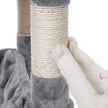 Cat Tree – Engineered Wood – Light Grey – Multi-Level with Hammock and Feeder Bowl