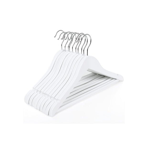 Children's Wooden Clothes Hangers – Wood – White – 360° Rotating Hook with Notches, 35cm