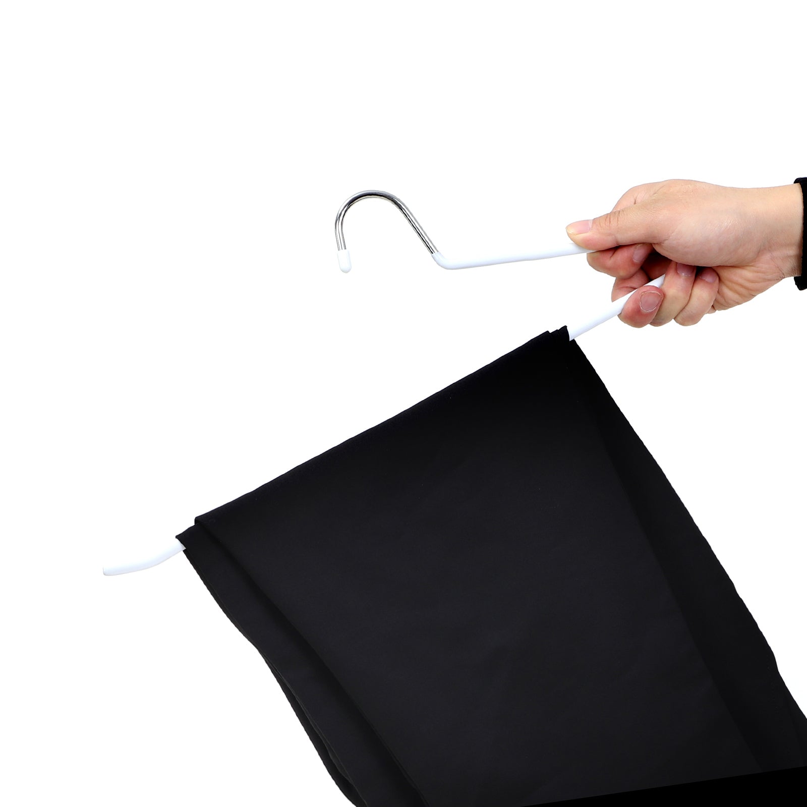 Trousers Hangers – Chrome-Plated Metal – Black – Non-Slip, Set of 20