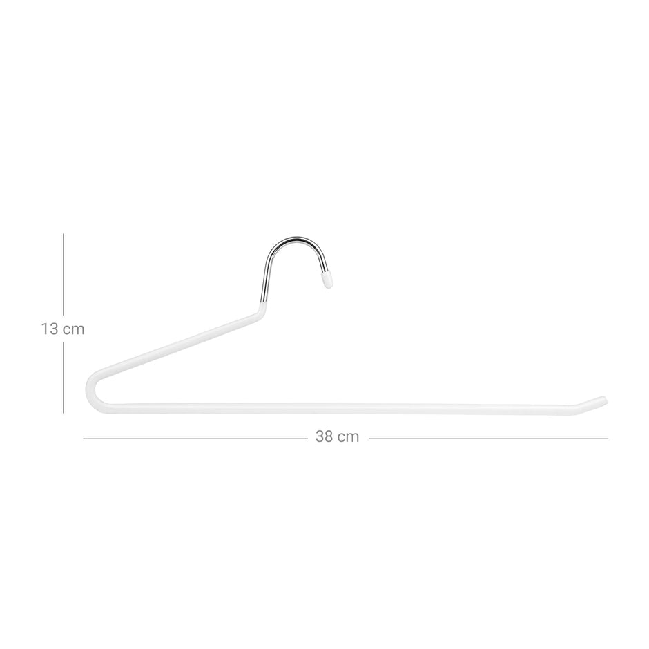 Trousers Hangers – Chrome-Plated Metal – Black – Non-Slip, Set of 20