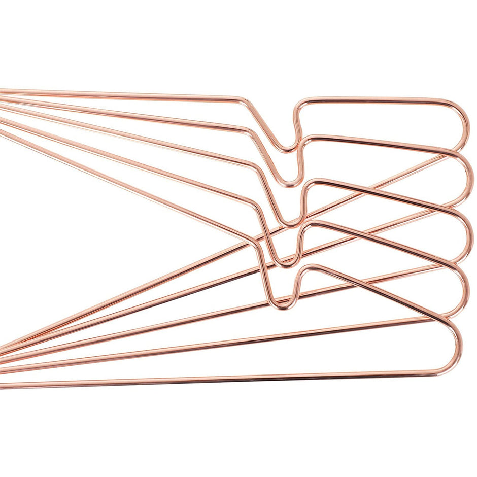 Clothes Hangers – Metal – Rose Gold – Chromium Plated, Anti-Rust, Non-Slip, Space Saving, Pack of 10