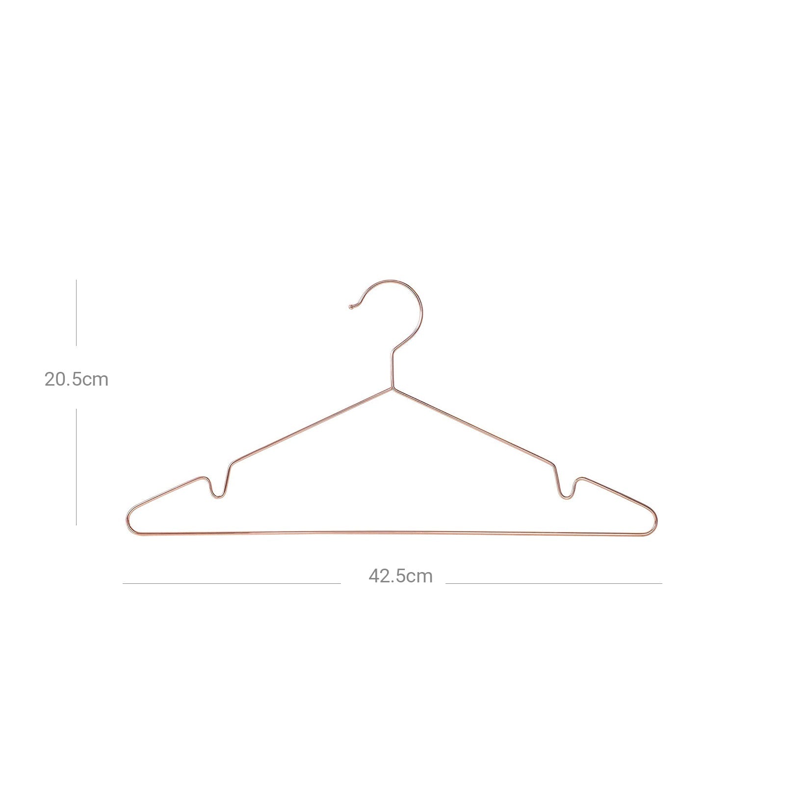 Clothes Hangers – Metal – Rose Gold – Chromium Plated, Anti-Rust, Non-Slip, Space Saving, Pack of 10