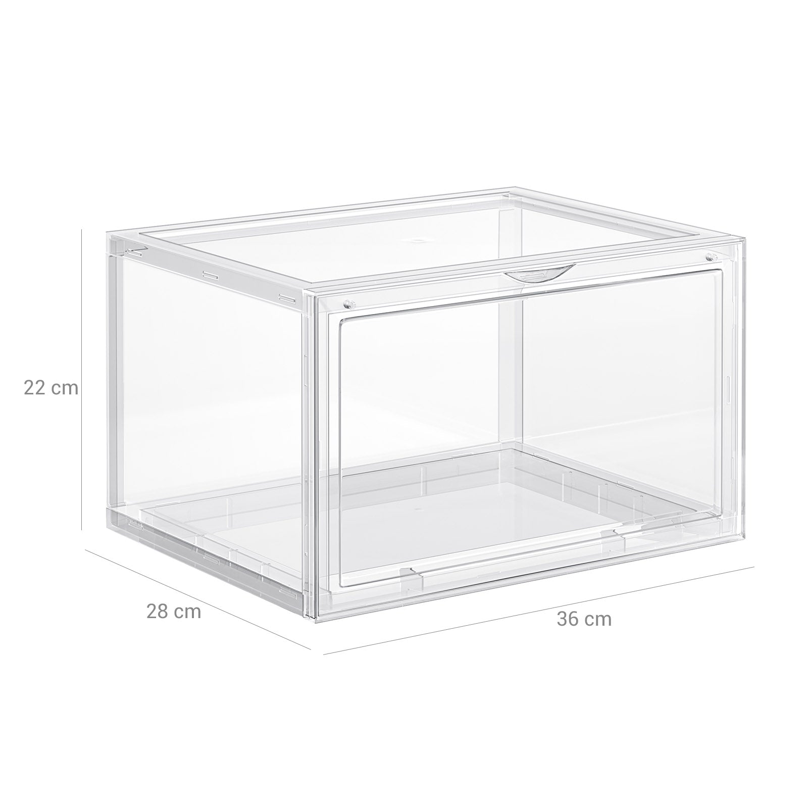 Shoe Storage Boxes – Plastic – Clear – Stackable and Easy to Assemble, Set of 3