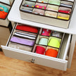 Underwear Organizer – Fabric – Grey – Collapsible Drawer Dividers Set of 4