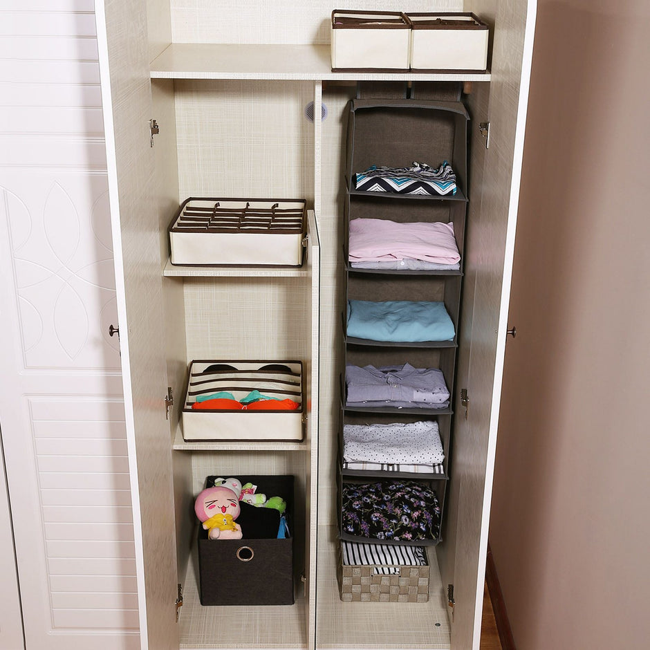 Underwear Organizer – Fabric – Grey – Collapsible Drawer Dividers Set of 4