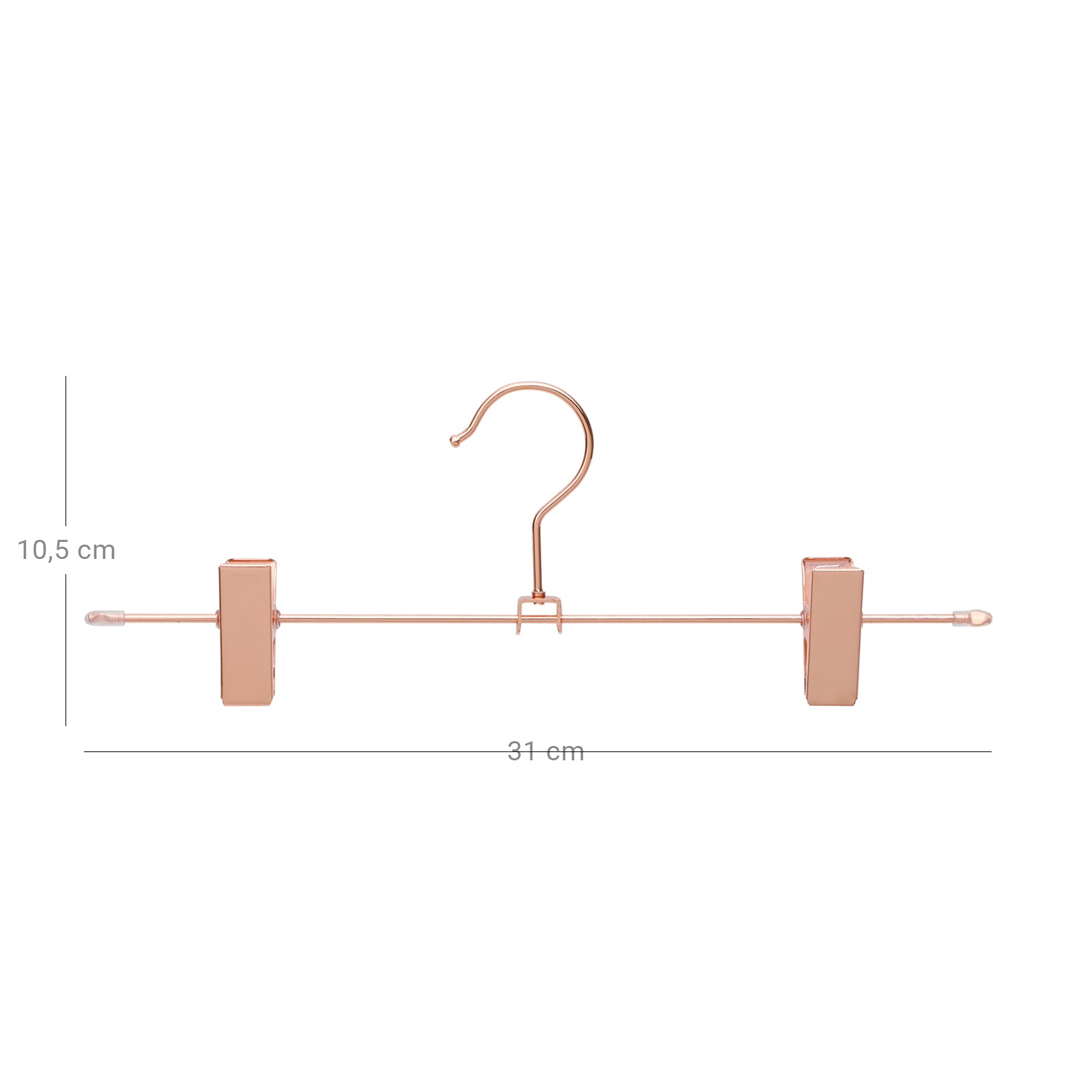 Clothes Hanger – Metal – Chrome – Sturdy with 2 Non-Slip Clips and 360° Rotation, Pack of 10