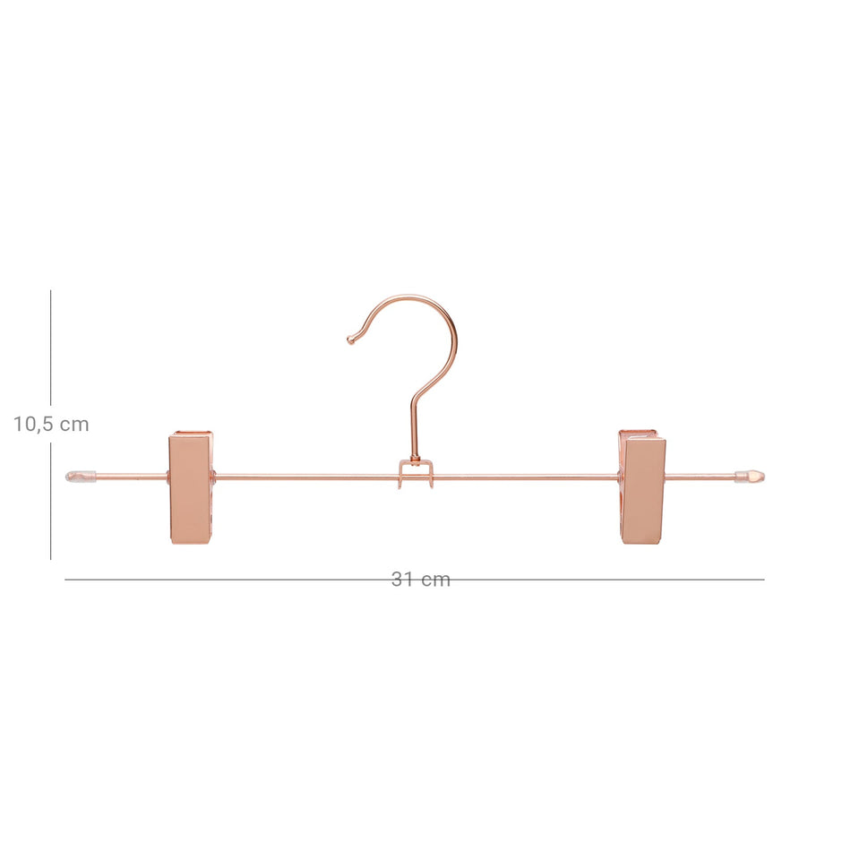 Clothes Hanger – Metal – Chrome – Sturdy with 2 Non-Slip Clips and 360° Rotation, Pack of 10