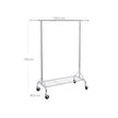 Heavy Duty Clothes Rail – Metal – Chrome – Includes Shoe Shelf, Maximum Load 50 kg